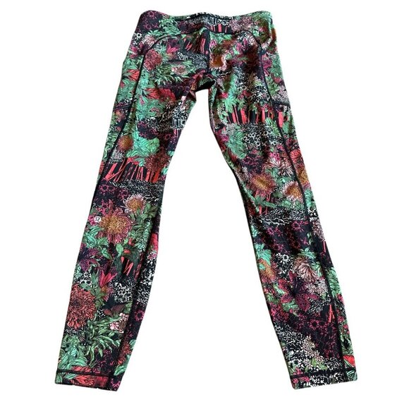 Lululemon Wunder Under Bold Floral Print Leggings Full Length Stretch Size 8 - Picture 6 of 10